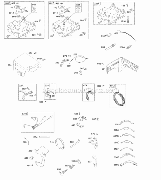 Controls_Governor_Spring_Ignition Diagram and Parts List for 15T212-1128-F8  Briggs and Stratton Engine